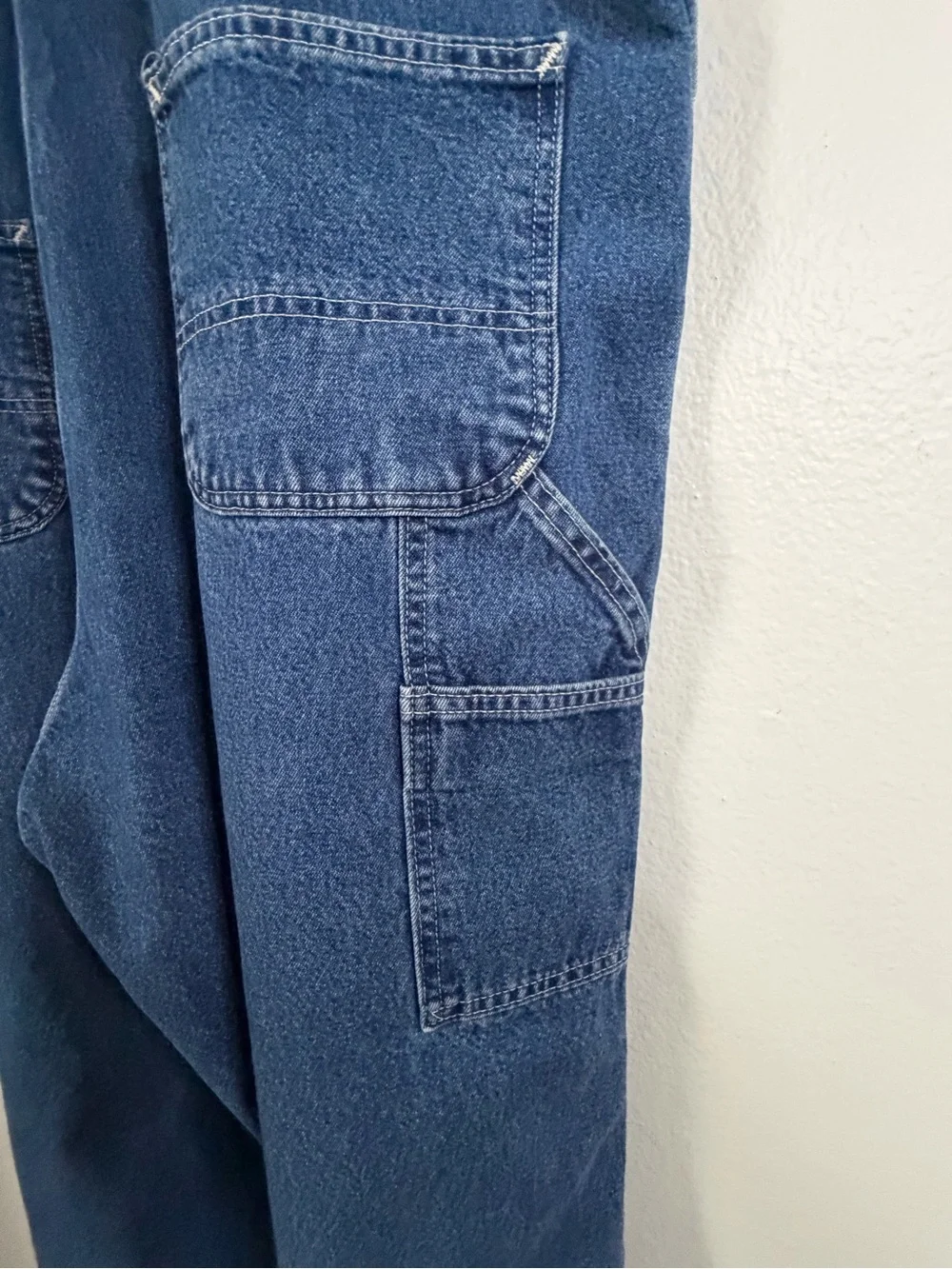 Carhartt Denim Overalls Men Size 44x27 Blue Stone Wash Workwear Dungaree